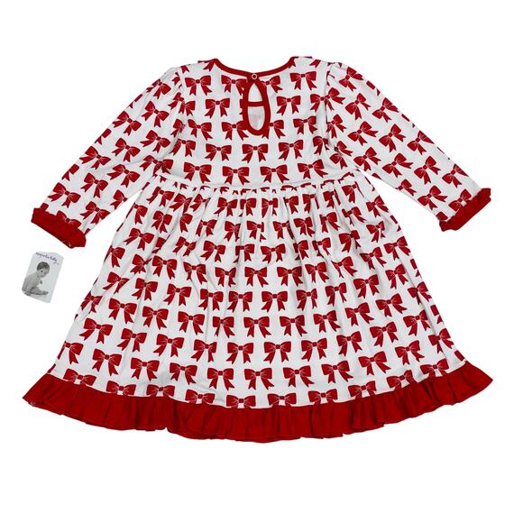 NWT Magnolia Baby Size 4 Red Bows Dress - Picture 2 of 6